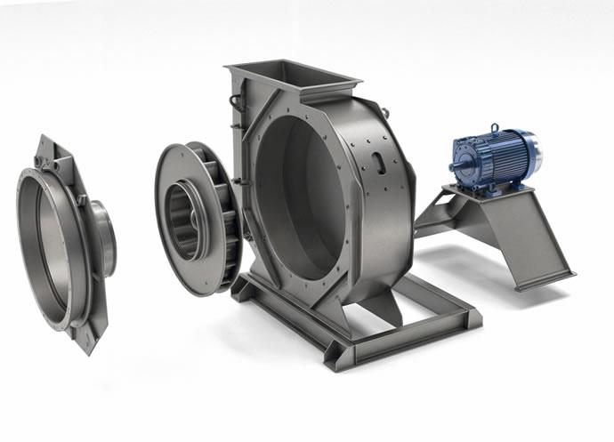 partes que componen un ventilador industrial